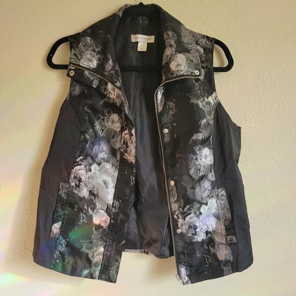 Size Small Christopher Banks Black Vest w/ Slight Shimmer gray - Picture 2 of 7